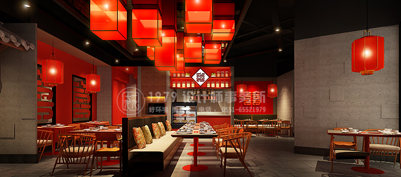 合肥川菜餐飲店室內(nèi)裝修設(shè)計效果圖