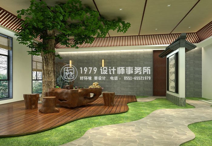 書法培訓機構飲茶區裝修設計案例效果圖